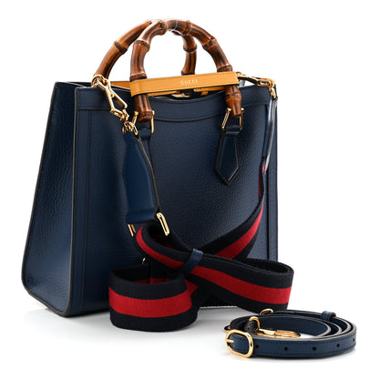 Gucci Textured Dollar Calfskin Web Small Diana Tote Bag Royal Crop 3 of 11