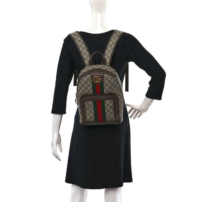 Gucci GG Supreme Monogram Calfskin Web Small Ophidia Day Backpack Beige Ebony New Acero 2 of 9