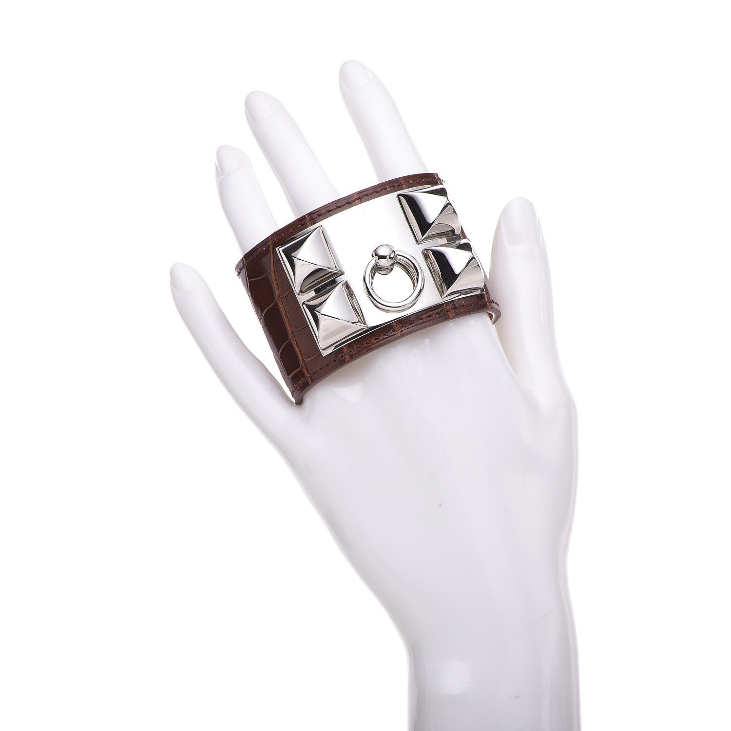 Hermes Shiny Alligator Collier De Chien CDC Bracelet S Miel 2 of 6
