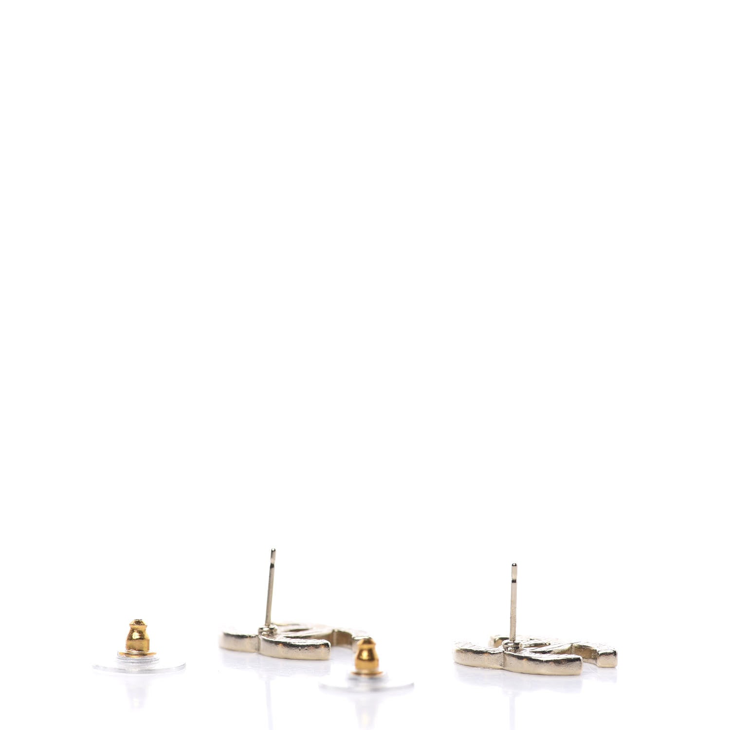 Chanel Textured CC Earrings Gold 3 of 5