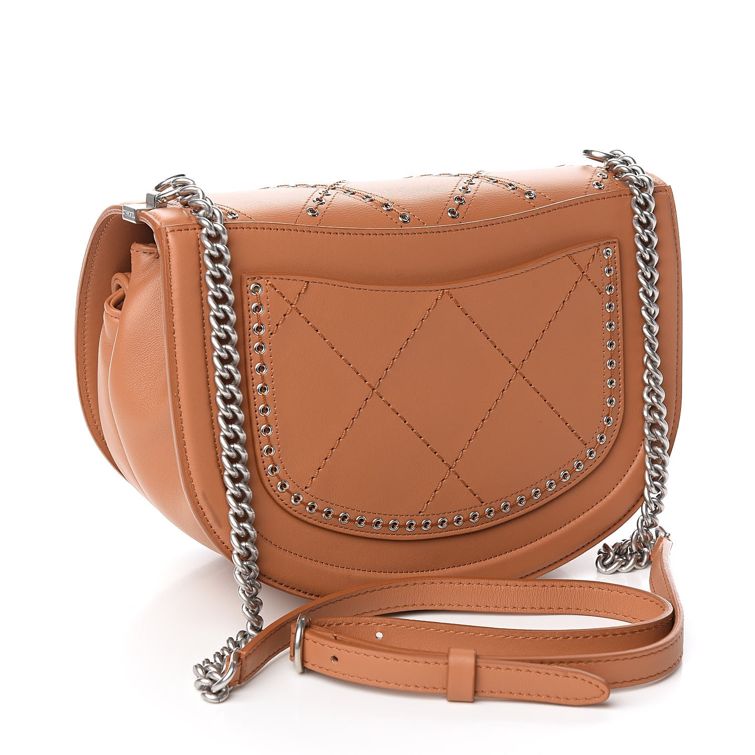 Chanel Calfskin Coco Eyelets Small Flap Bag Camel 3 of 10