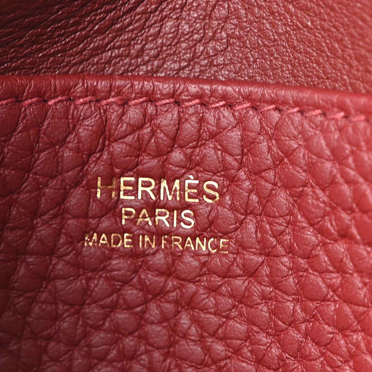 Hermes Taurillon Clemence Halzan 25 Rouge H 6 of 10