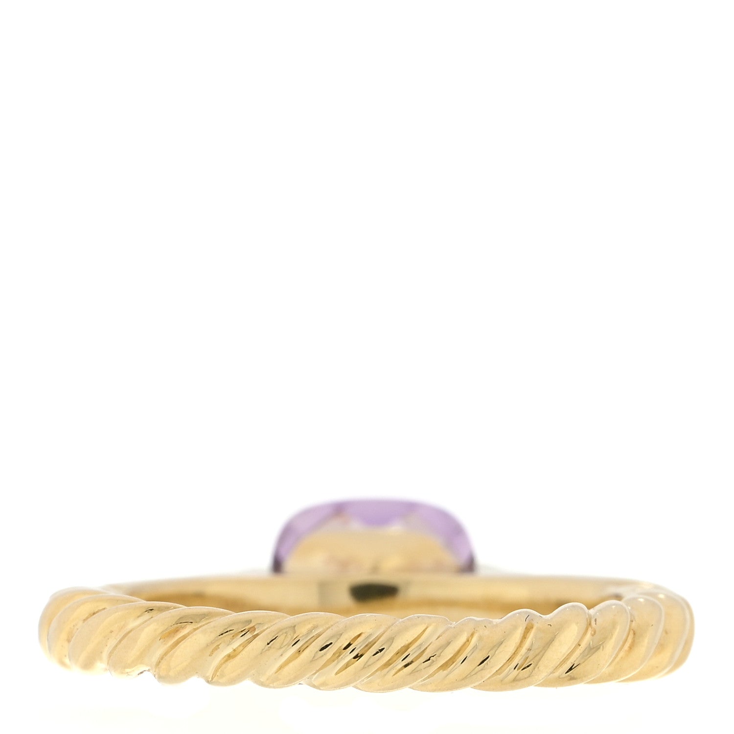 David Yurman 18K Yellow Gold Amethyst Half Bezel Ring 52 6 3 of 4
