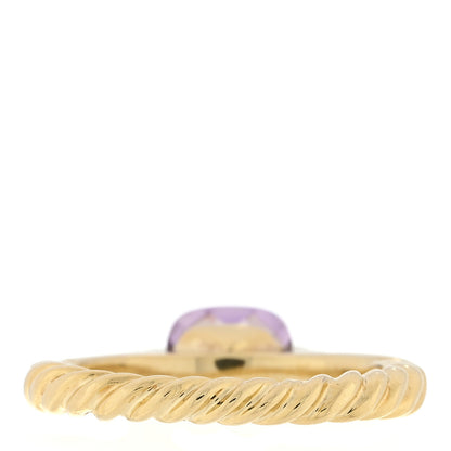 David Yurman 18K Yellow Gold Amethyst Half Bezel Ring 52 6 3 of 4