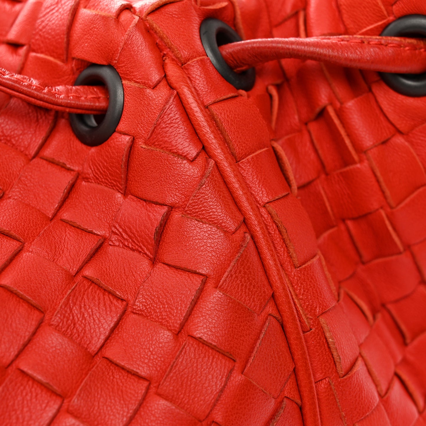Nappa Intrecciato Crossbody Flap Bag Red