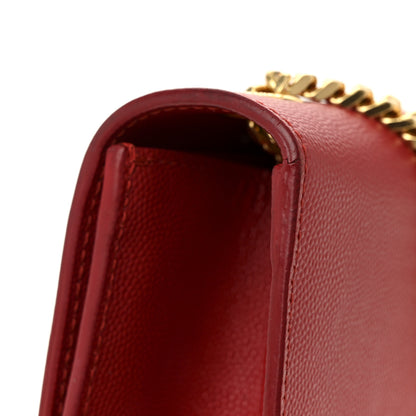 Saint Laurent Grain De Poudre Medium Monogram Kate Satchel Red 16 of 16