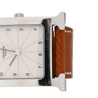 Hermes Stainless Steel Epsom 26mm Heure H Hour Quartz Watch Gold 5 of 7