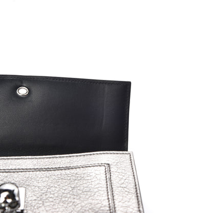 Alexander McQueen Metallic Calfskin Skull Wallet on Chain Black Pearl 11 of 12
