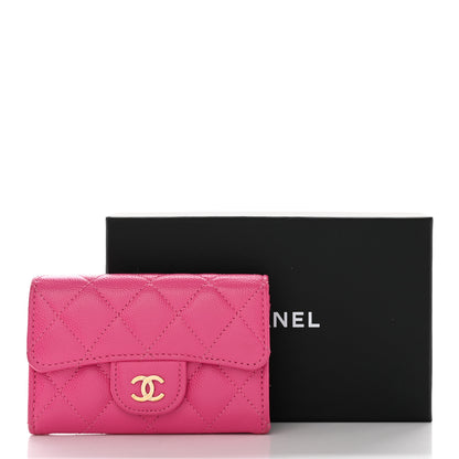 Chanel Caviar Quilted Flap Card Holder Wallet Dark Pink 11 of 11
