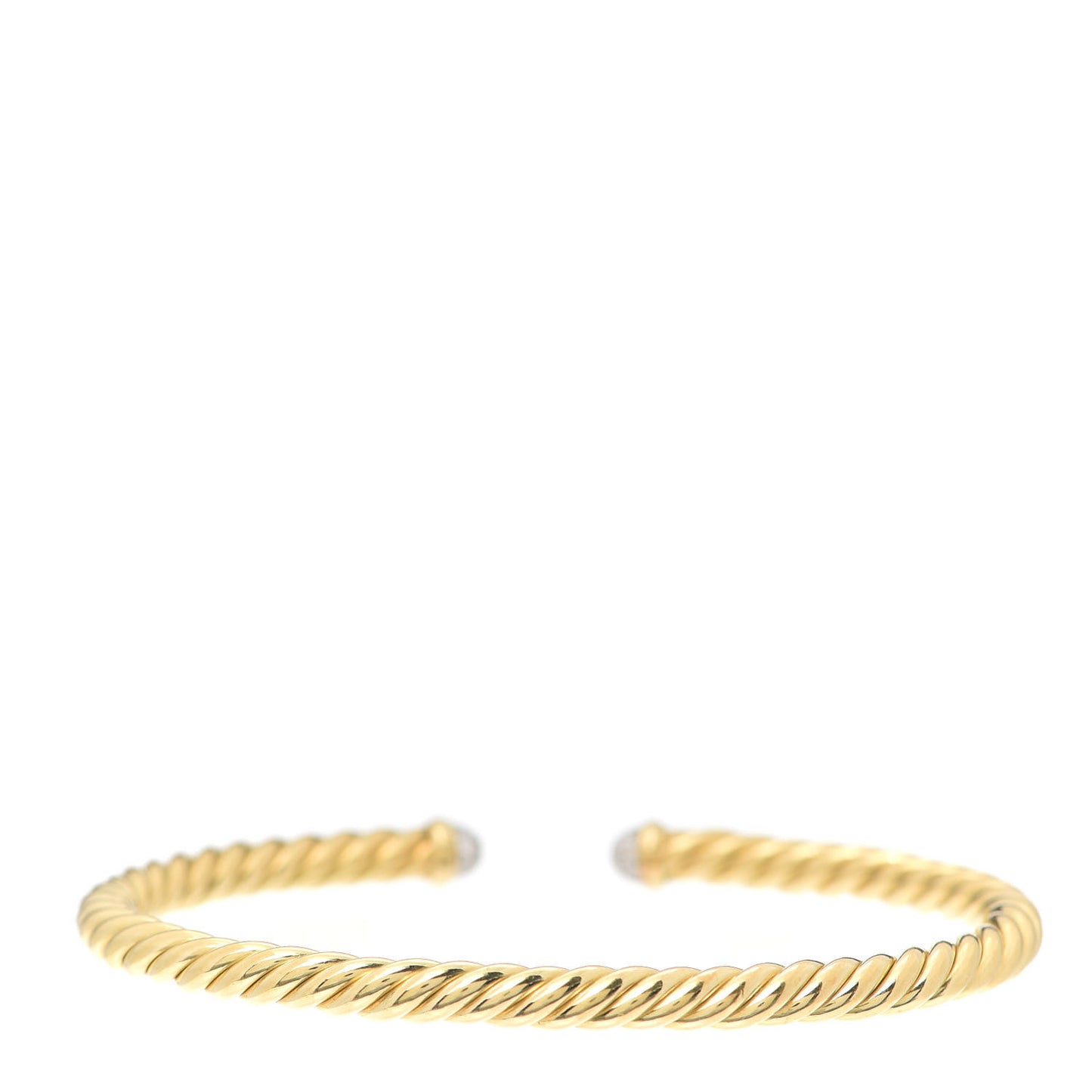 18K Yellow Gold Diamond 4mm Cablespira Bracelet