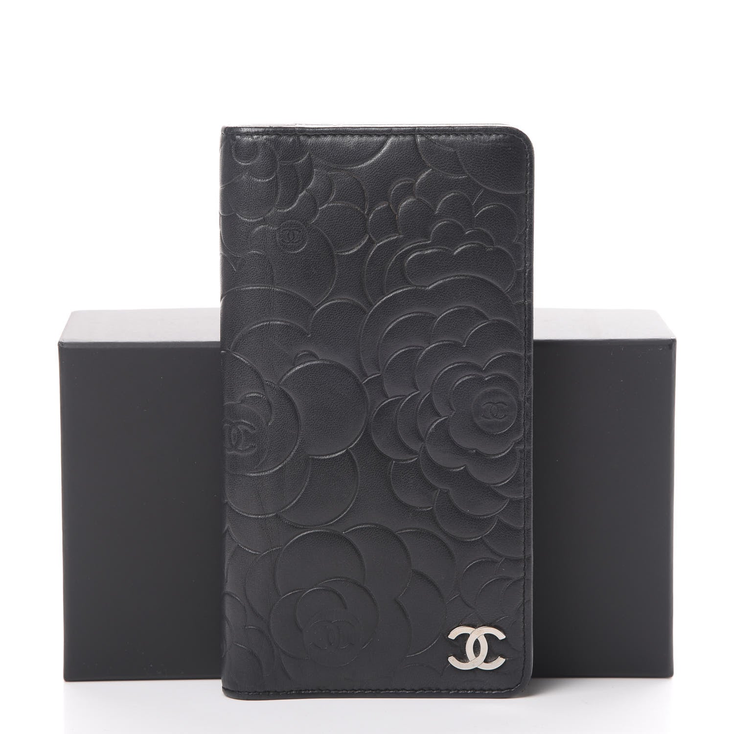 Chanel Lambskin Camellia Embossed Medium Agenda Cover Black 10 of 10