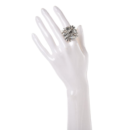 Chanel Baguette Crystal CC Ring 5.75 Silver 2 of 5