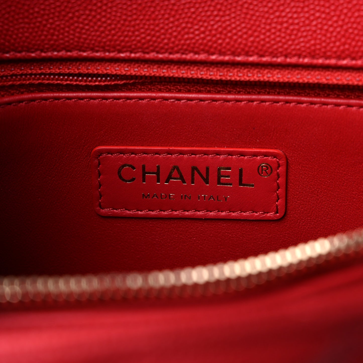 Caviar Lizard Embossed Quilted Small Coco Handle Flap Red