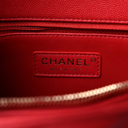 Chanel Caviar Lizard Embossed Quilted Small Coco Handle Flap Red 6 of 10