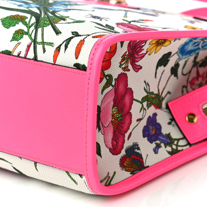 Gucci Canvas Medium Flora Tote Fuchsia 11 of 12