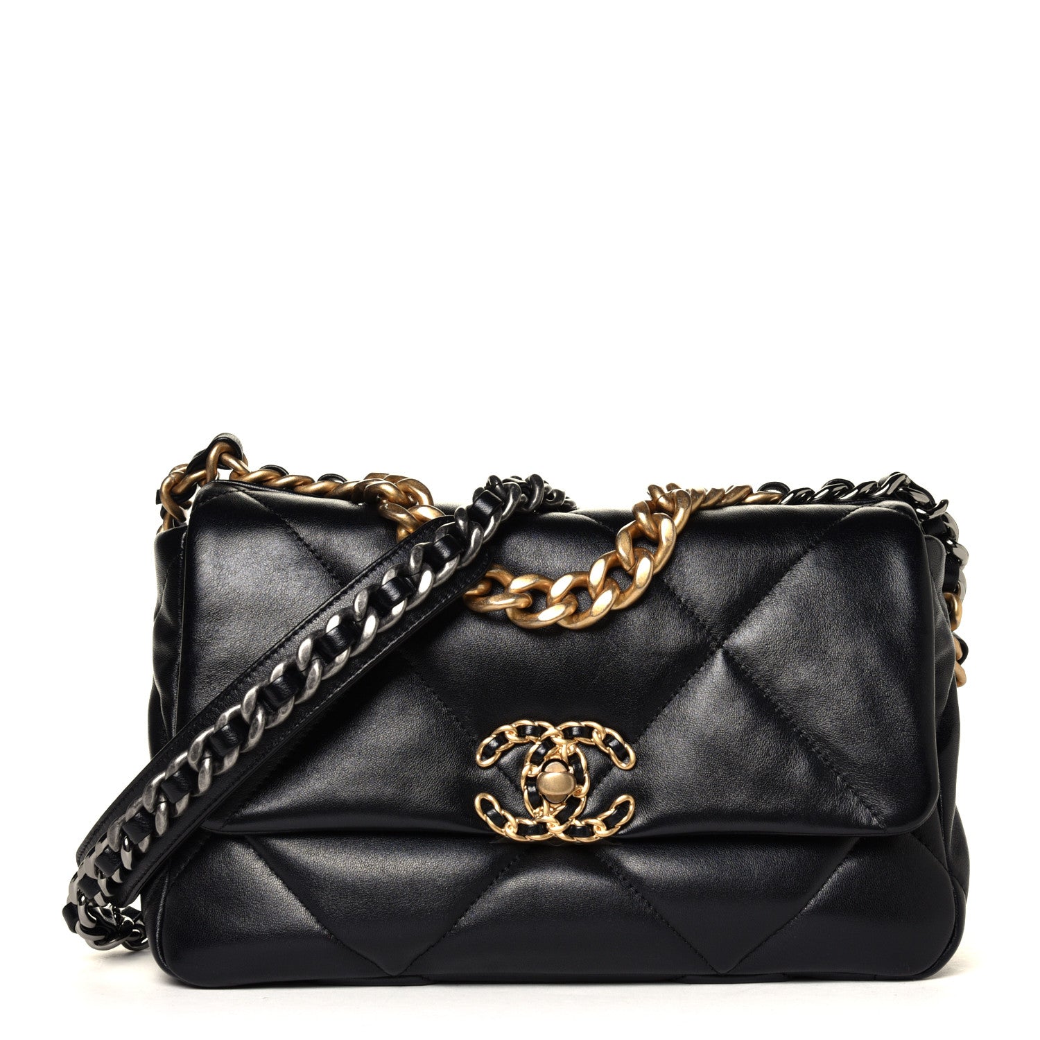 Chanel Lambskin Quilted Medium Chanel 19 Flap Black 1 of 10
