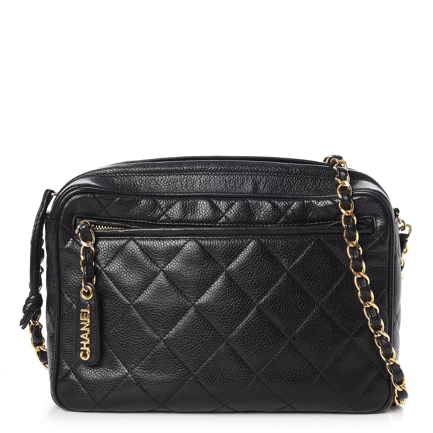 Caviar Quilted Camera Case Black