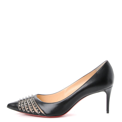 Christian Louboutin Kid Bareta 70 Pumps 39 Black Silver 1 of 8