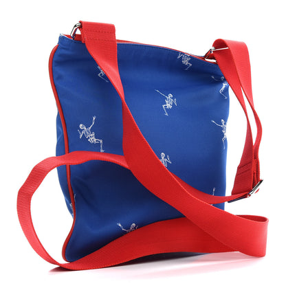 Alexander McQueen Nylon Dancing Skeleton Messenger Bag Blue Red White 3 of 8