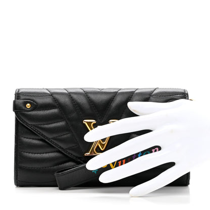Louis Vuitton Calfskin New Wave Long Wallet Black 3 of 10