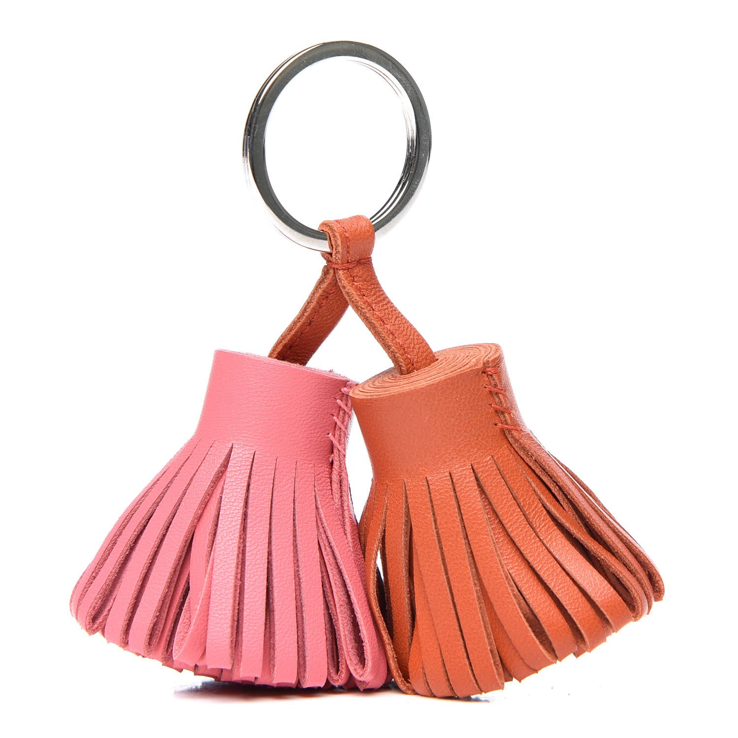 Hermes Lambskin Carmen Uno-Dos Key Holder Rose Azalee Cornaline 2 of 3