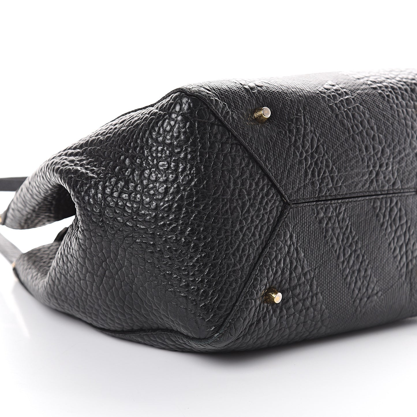 Signature Grain Calfskin Check Embossed Small Canterbury Tote Black