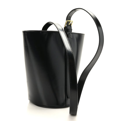 Celine Shiny Calfskin Triomphe Bucket Bag Black 3 of 9