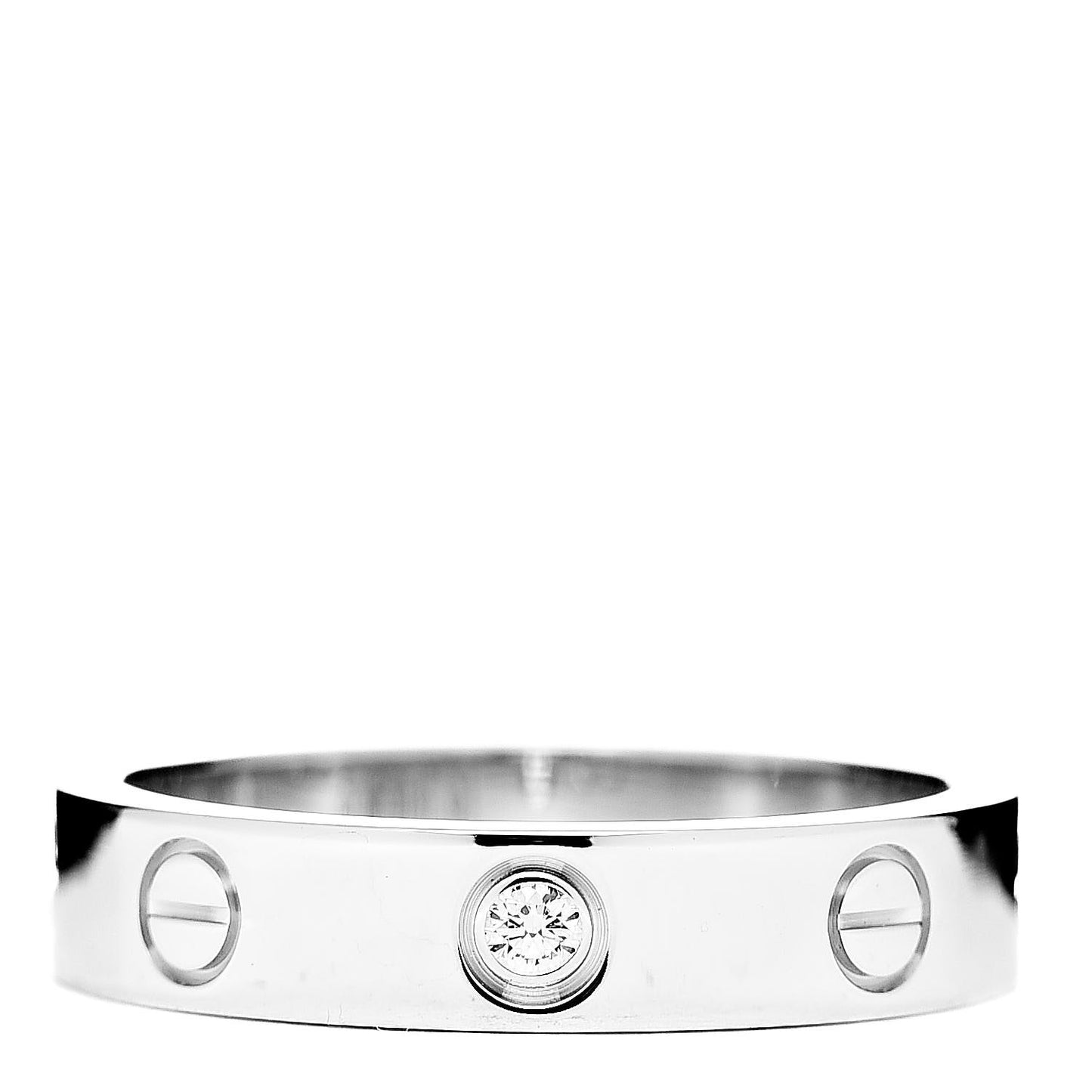 18K White Gold Diamond 4mm LOVE Wedding Band Ring 51 5.75