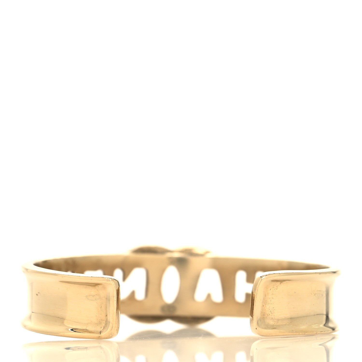 Chanel Crystal CC Cuff Bracelet S Gold 3 of 5