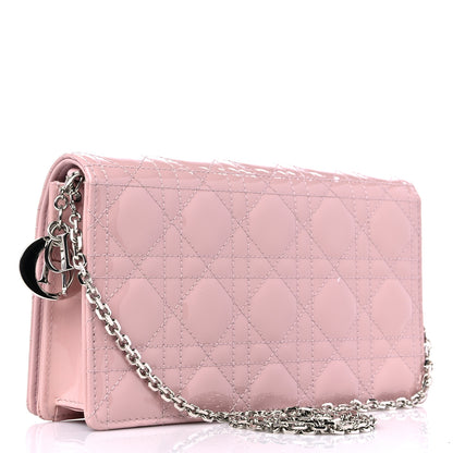 Christian Dior Patent Cannage Lady Dior Convertible Clutch Light Pink 4 of 10