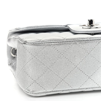 Chanel Metallic Lambskin Quilted Mini Rectangular Flap Silver 8 of 9
