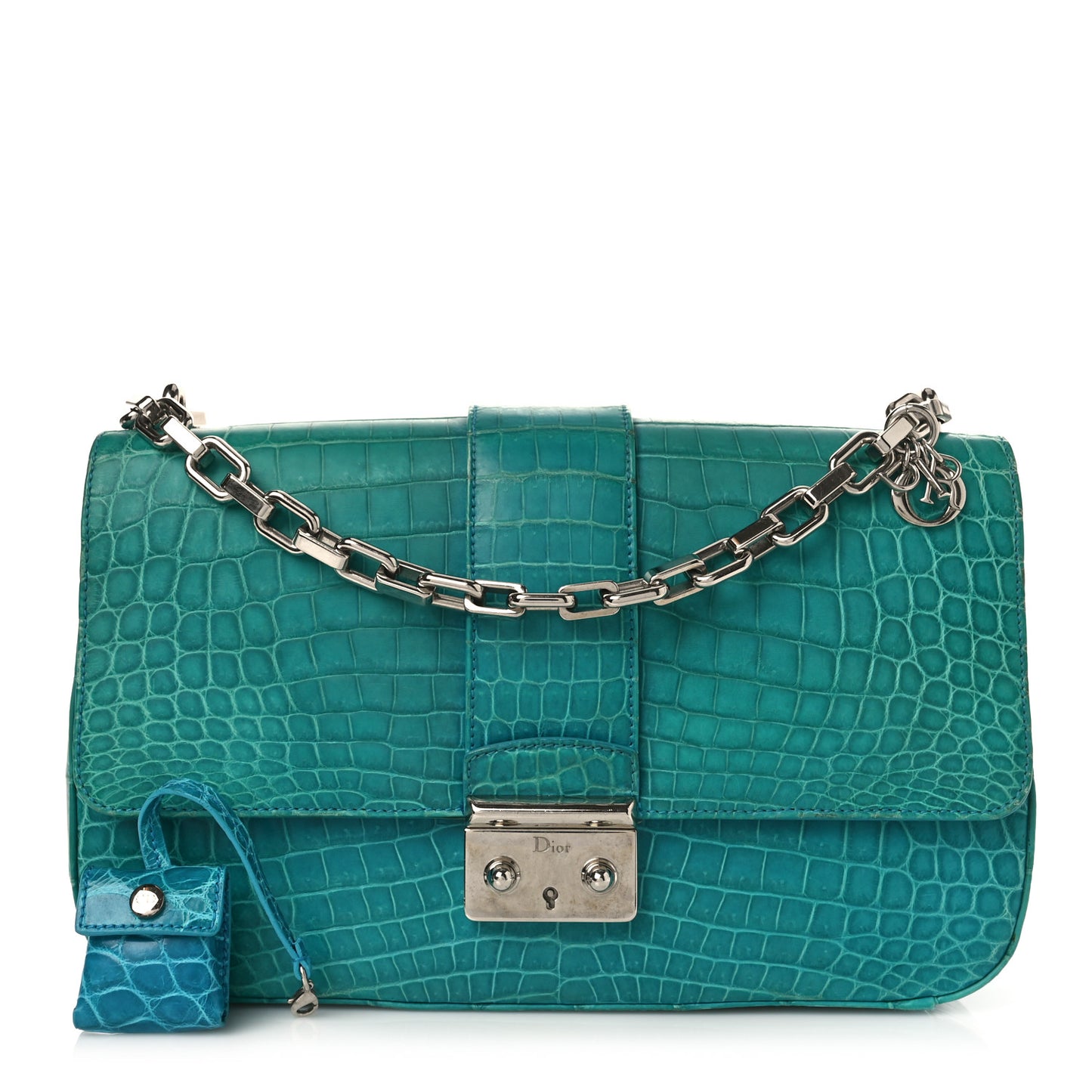 Crocodile Medium Miss Dior Flap Blue