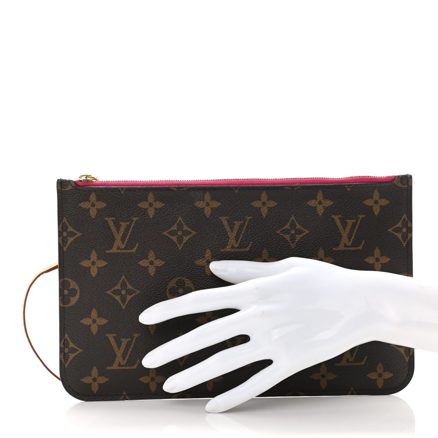 Louis Vuitton Monogram Neverfull MM GM Pochette Fuchsia 2 of 11