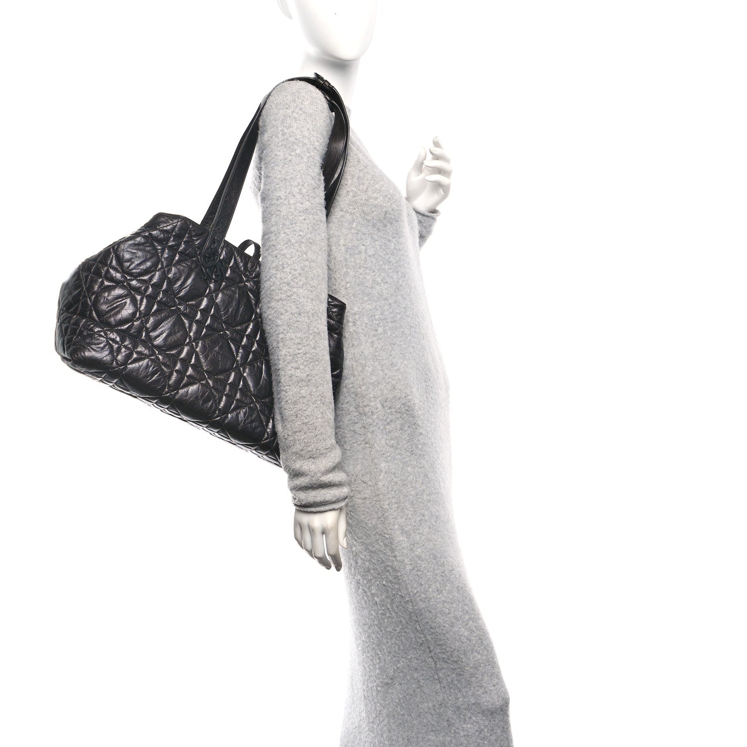 Christian Dior Crinkled Calfskin Macrocannage Large Toujours Black 2 of 11