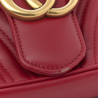 Gucci Calfskin Matelasse Small GG Marmont Shoulder Bag Hibiscus Red 12 of 12