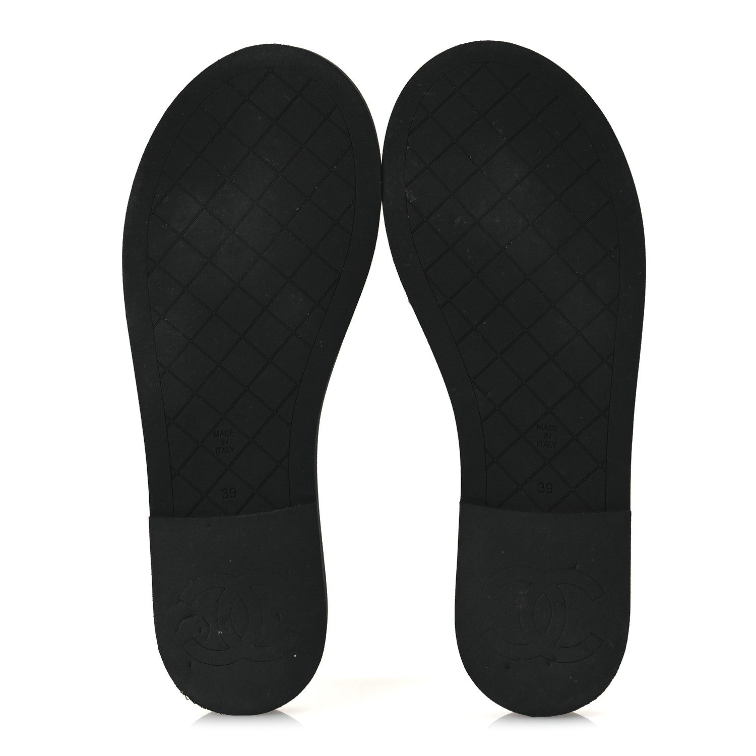 Chanel Lambskin Quilted Textured CC Mules Sandals 39 Black 7 of 11