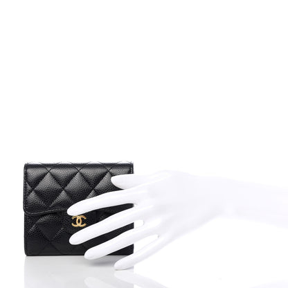 Chanel Caviar Quilted Compact Flap Wallet Black 2 of 9