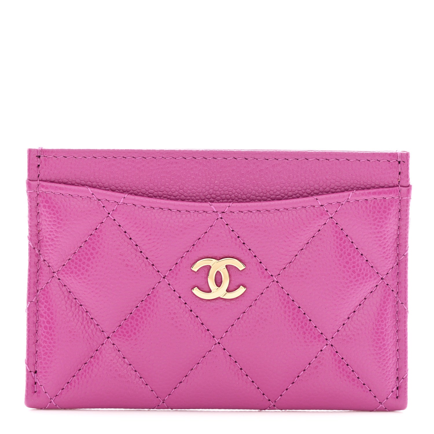 Chanel Caviar Quilted Card Holder Purple 1 of 9