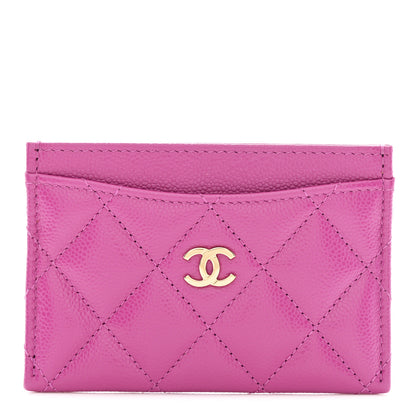 Chanel Caviar Quilted Card Holder Purple 1 of 9