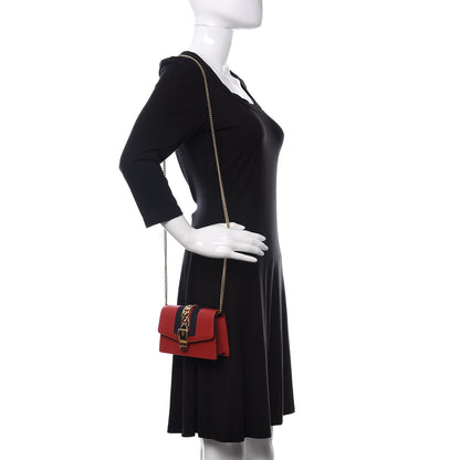 Gucci Calfskin Super Mini Sylvie Chain Shoulder Bag Hibiscus Red 2 of 10