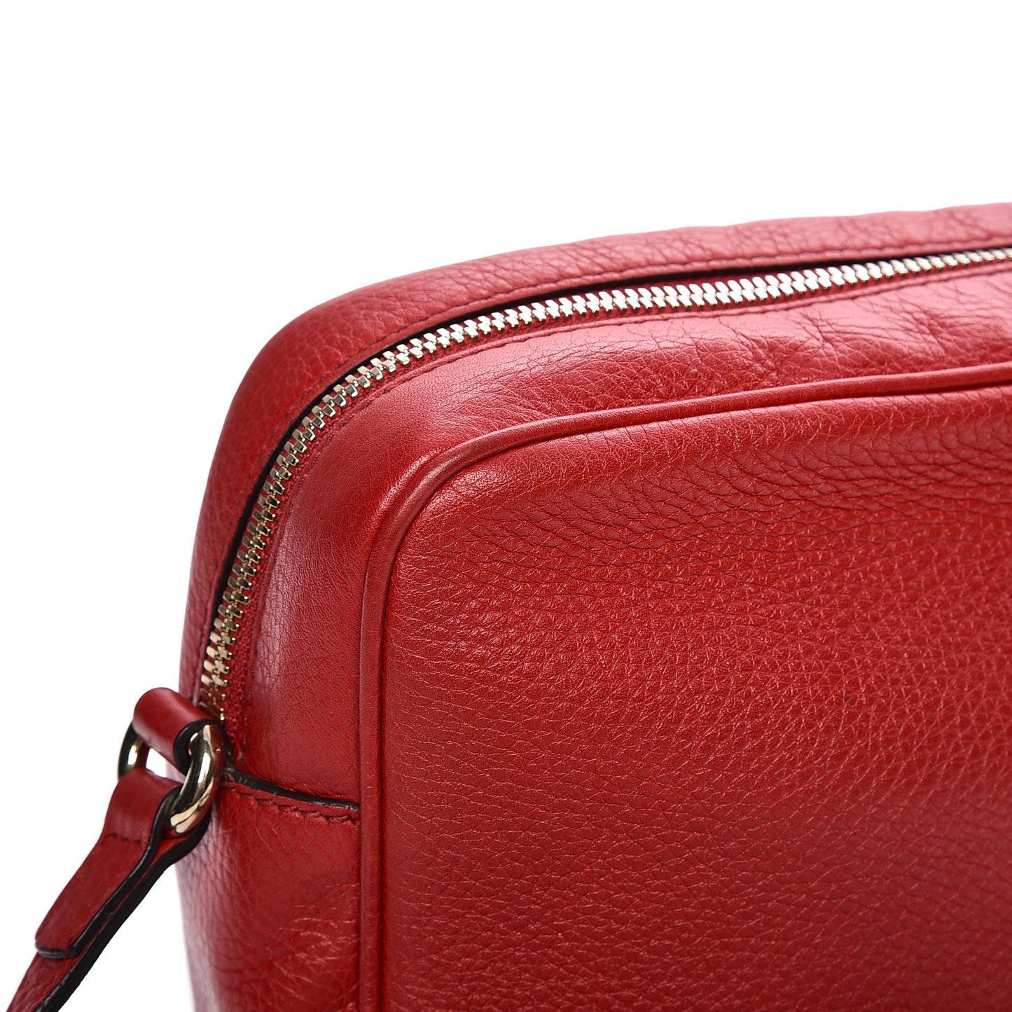 Pebbled Calfskin Small Soho Disco Bag Tabasco Red