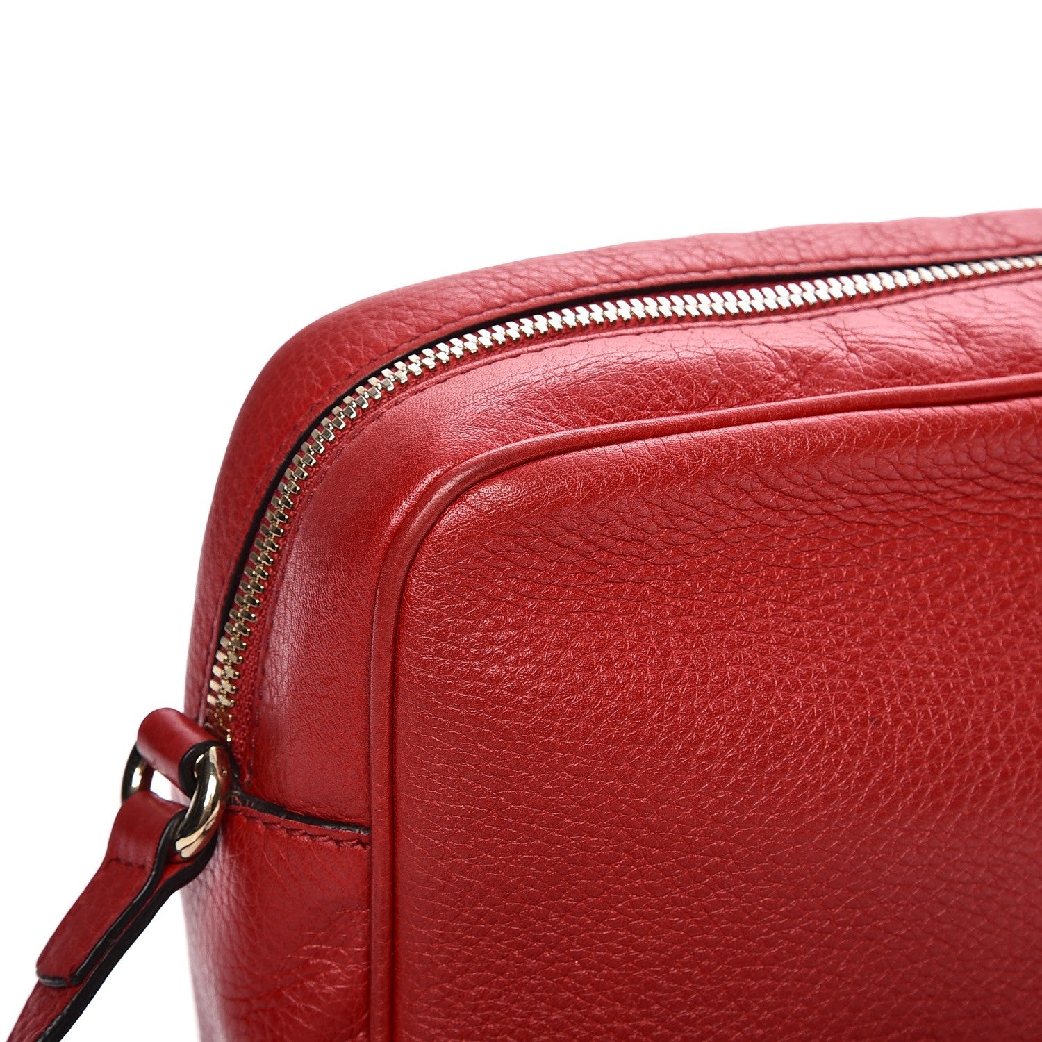 Gucci Pebbled Calfskin Small Soho Disco Bag Tabasco Red 8 of 9