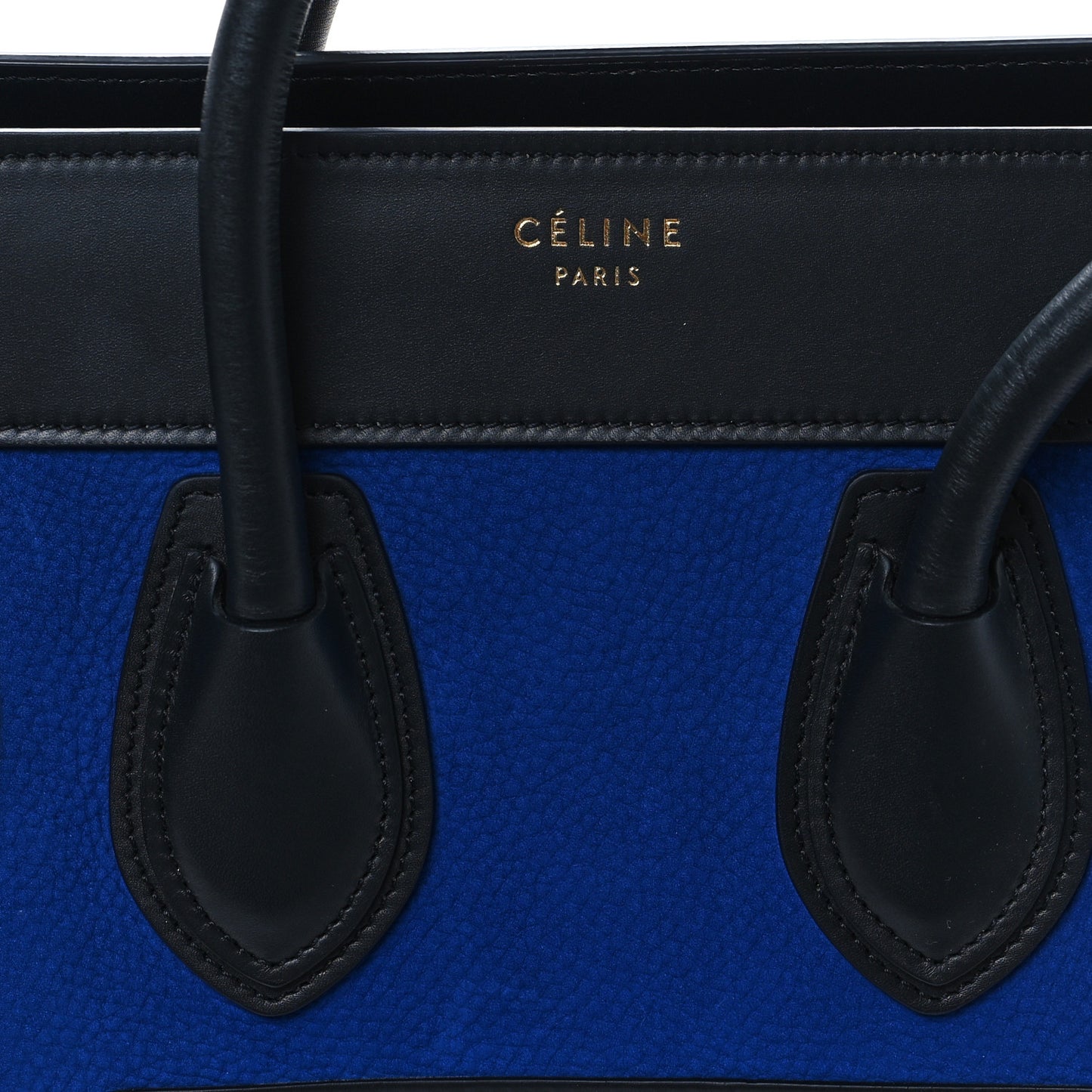 Nubuck Smooth Calfskin Micro Tri-Color Luggage Bright Blue