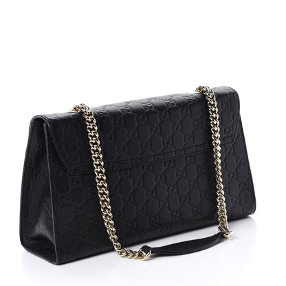 Gucci Guccissima Medium Emily Chain Shoulder Bag Black 3 of 10