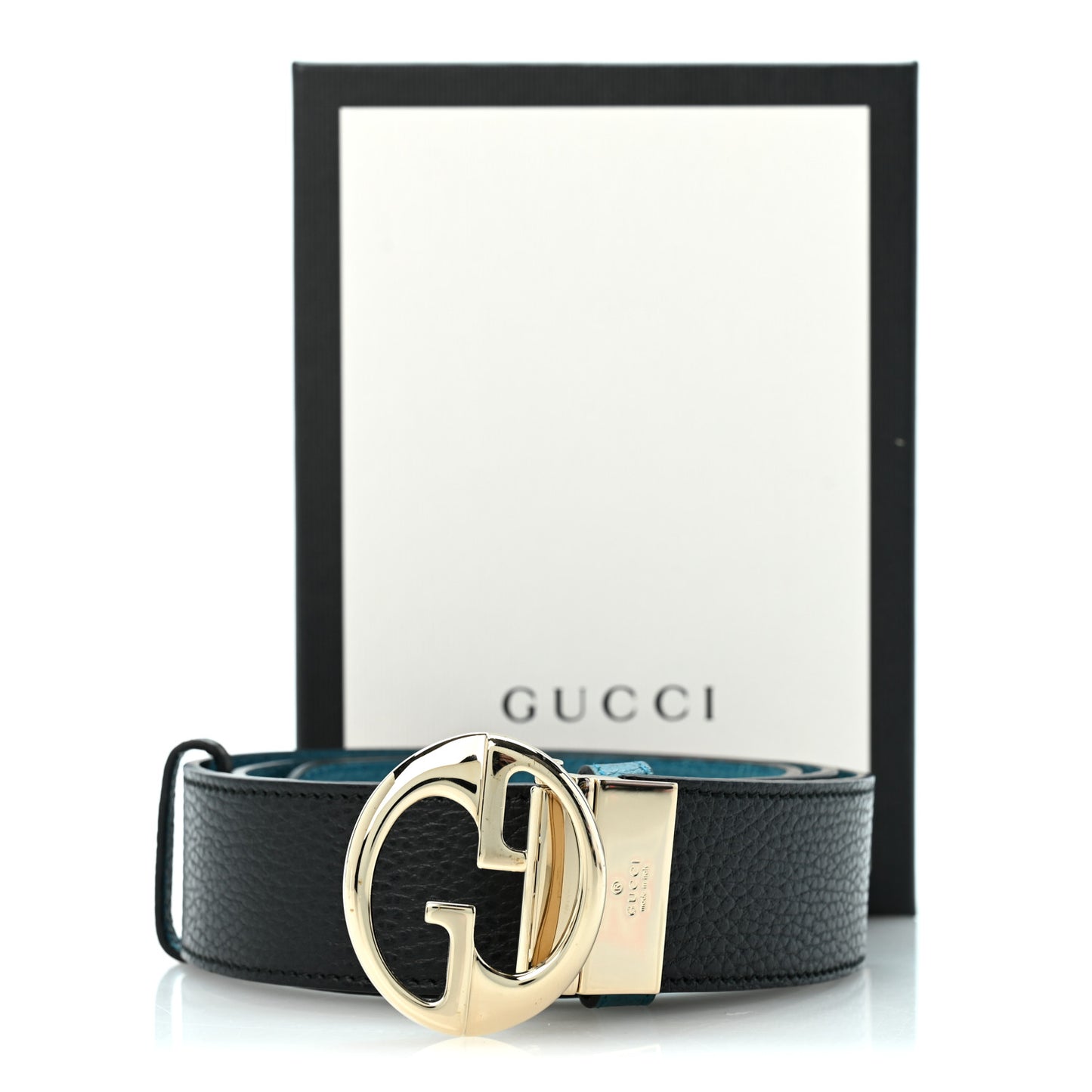 Dollar Calfskin 1973 Reversible Belt 100 40 Black Mineral Blue