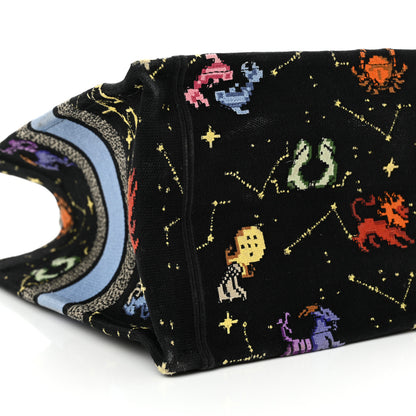 Christian Dior Canvas Embroidered Medium Pixel Zodiac Book Tote Black Multicolor 8 of 13