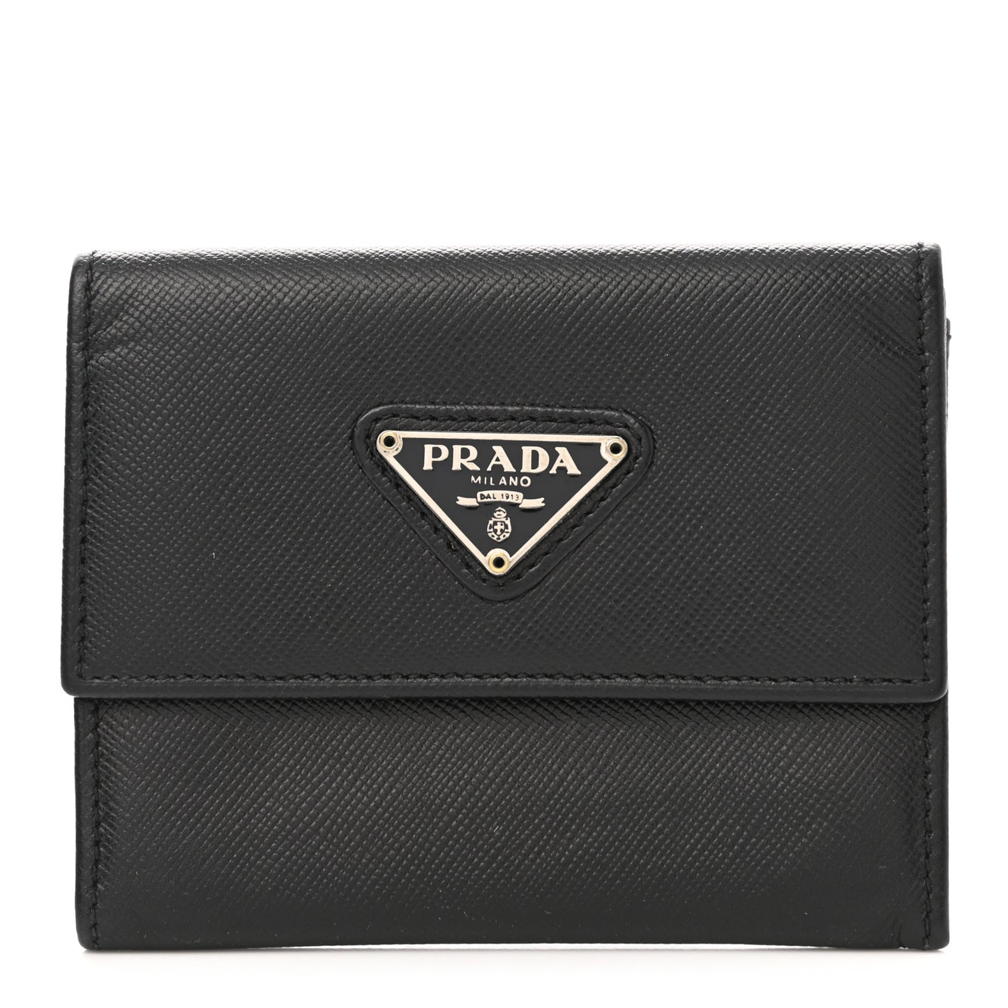 Saffiano Triangle Coin Purse Black