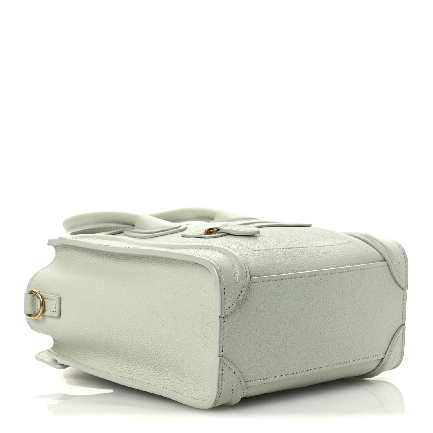 Celine Drummed Calfskin Nano Luggage Vert D'eau 4 of 14