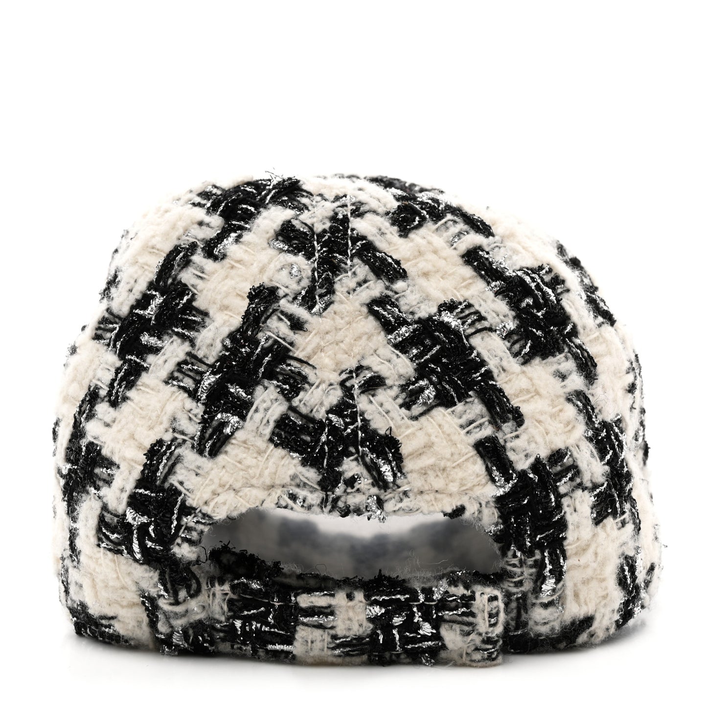 Metallic Tweed CC Cap Hat M White Black
