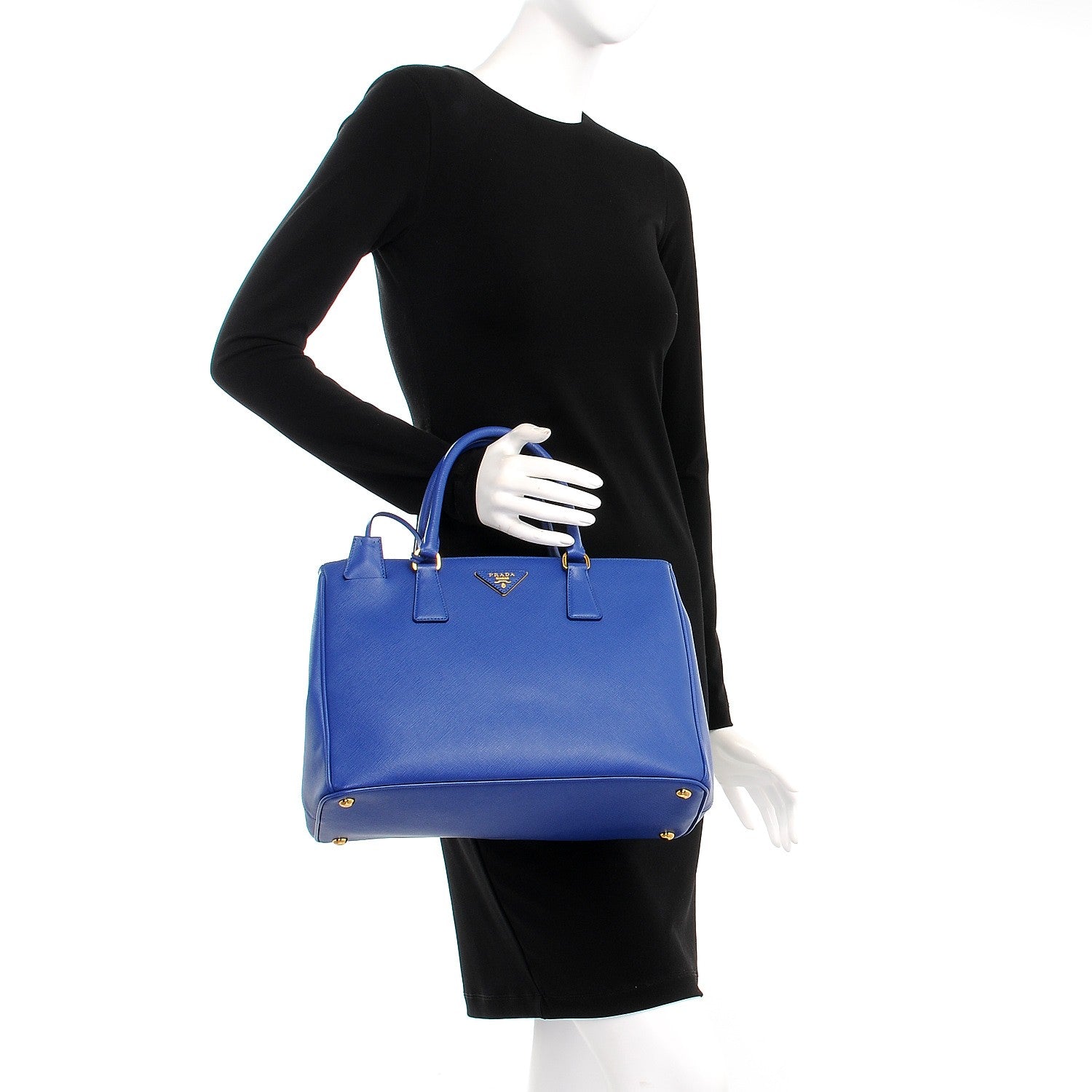Prada Saffiano Medium Galleria Double Zip Tote Royal 3 of 10